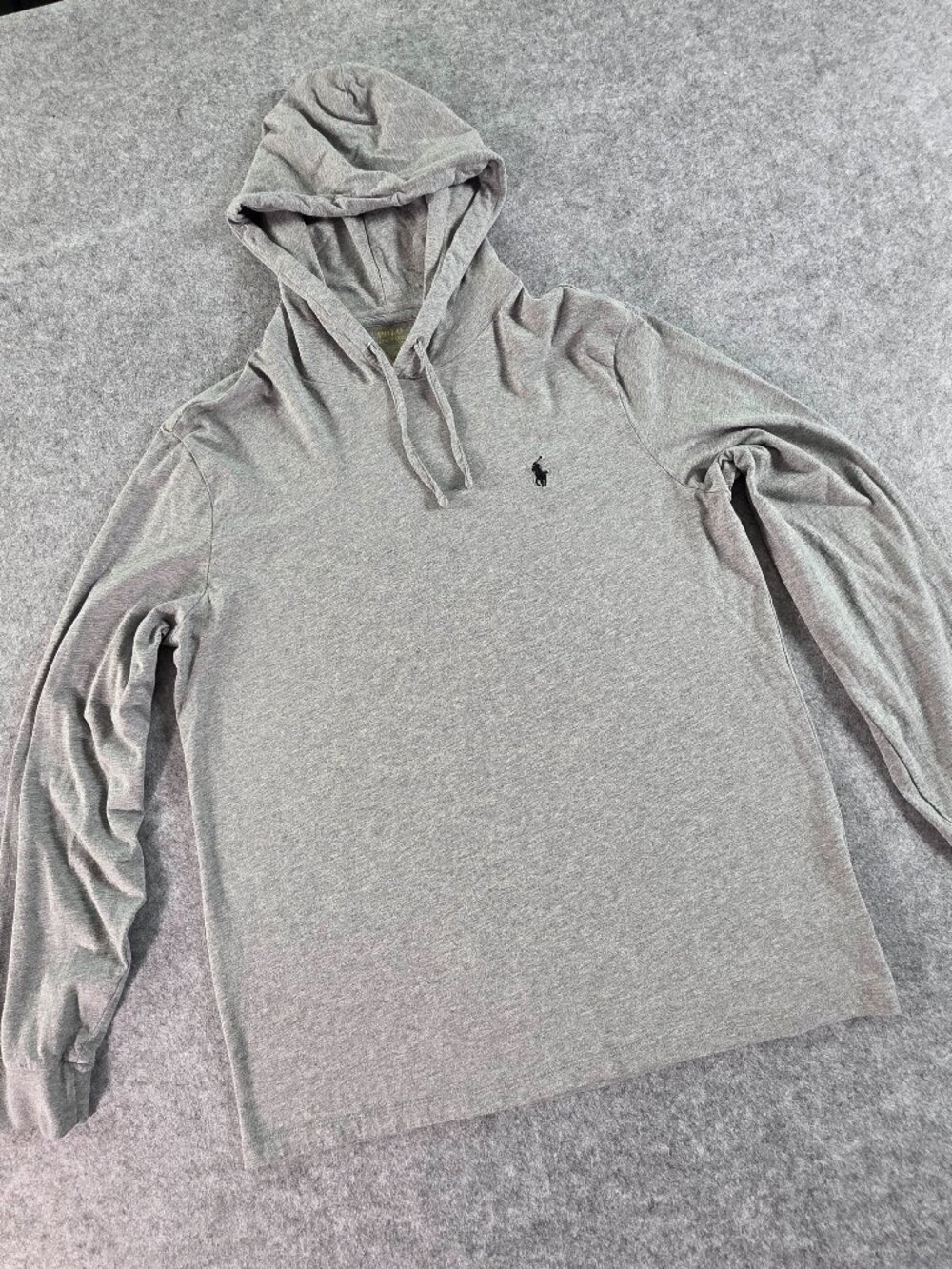 Polo Ralph Lauren Men's Gray Cotton Jersey Hooded T-Shirt Hoodie Large